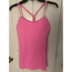 Lululemon Pink Racerback Tank Top with Built in Bra Size 6